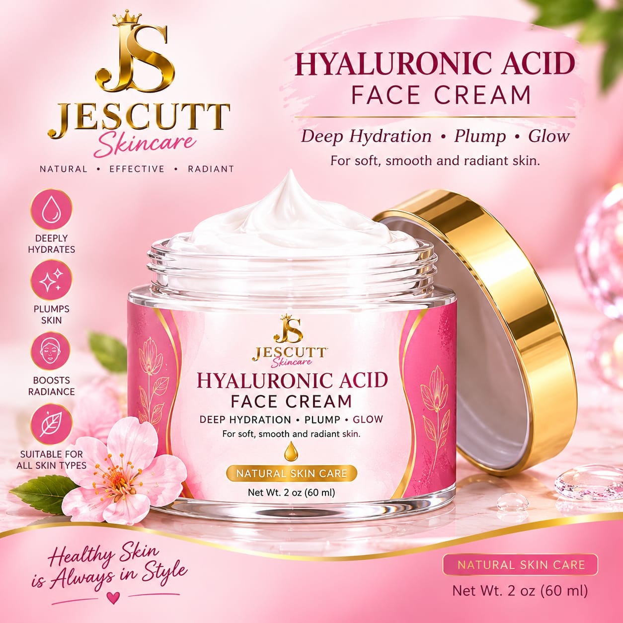 JESCUTT Hyaluronic Acid Face Cream