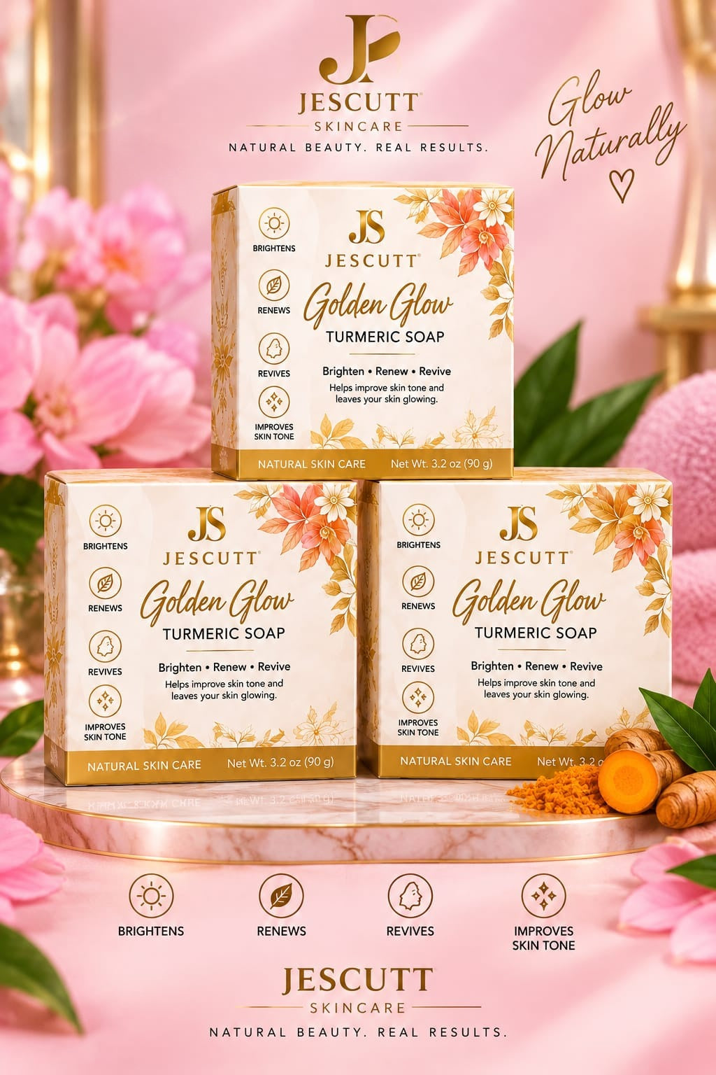 3 Golden Glow Soaps
