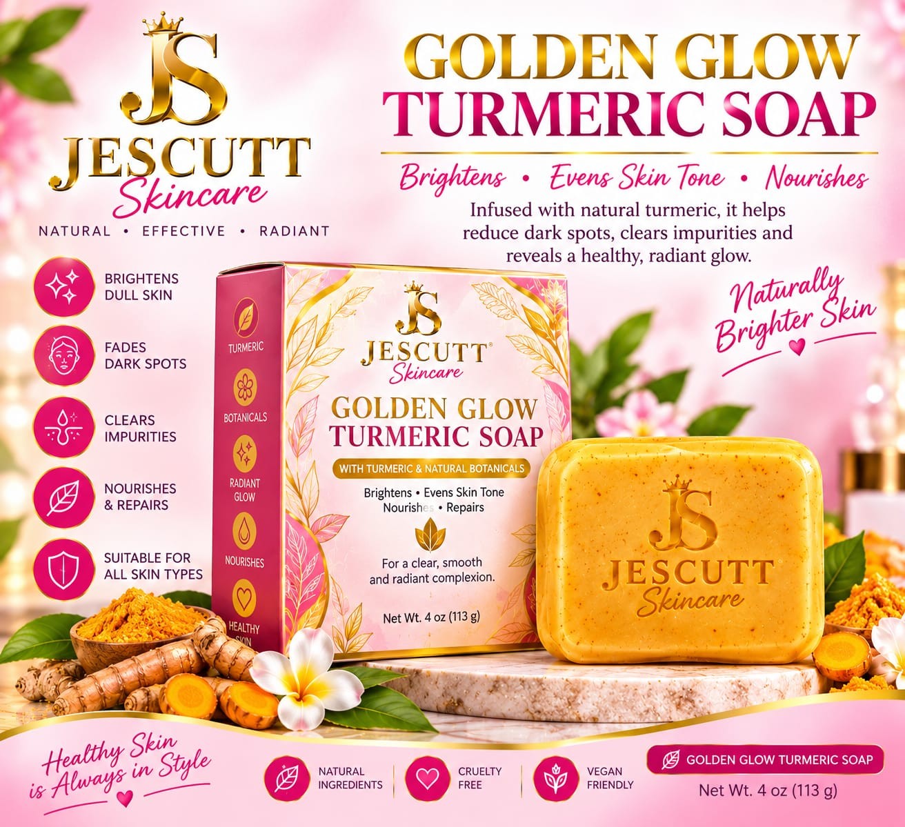 JESCUTT Golden Glow Turmeric Soap