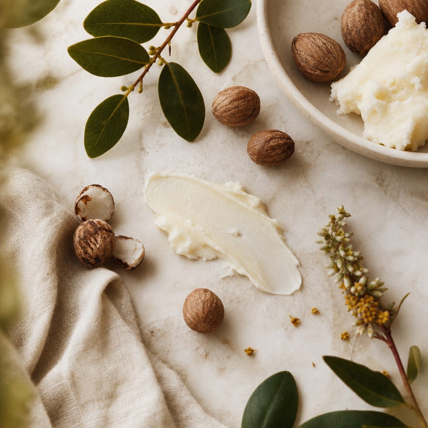 Shea, turmeric and natural cream ingredients
