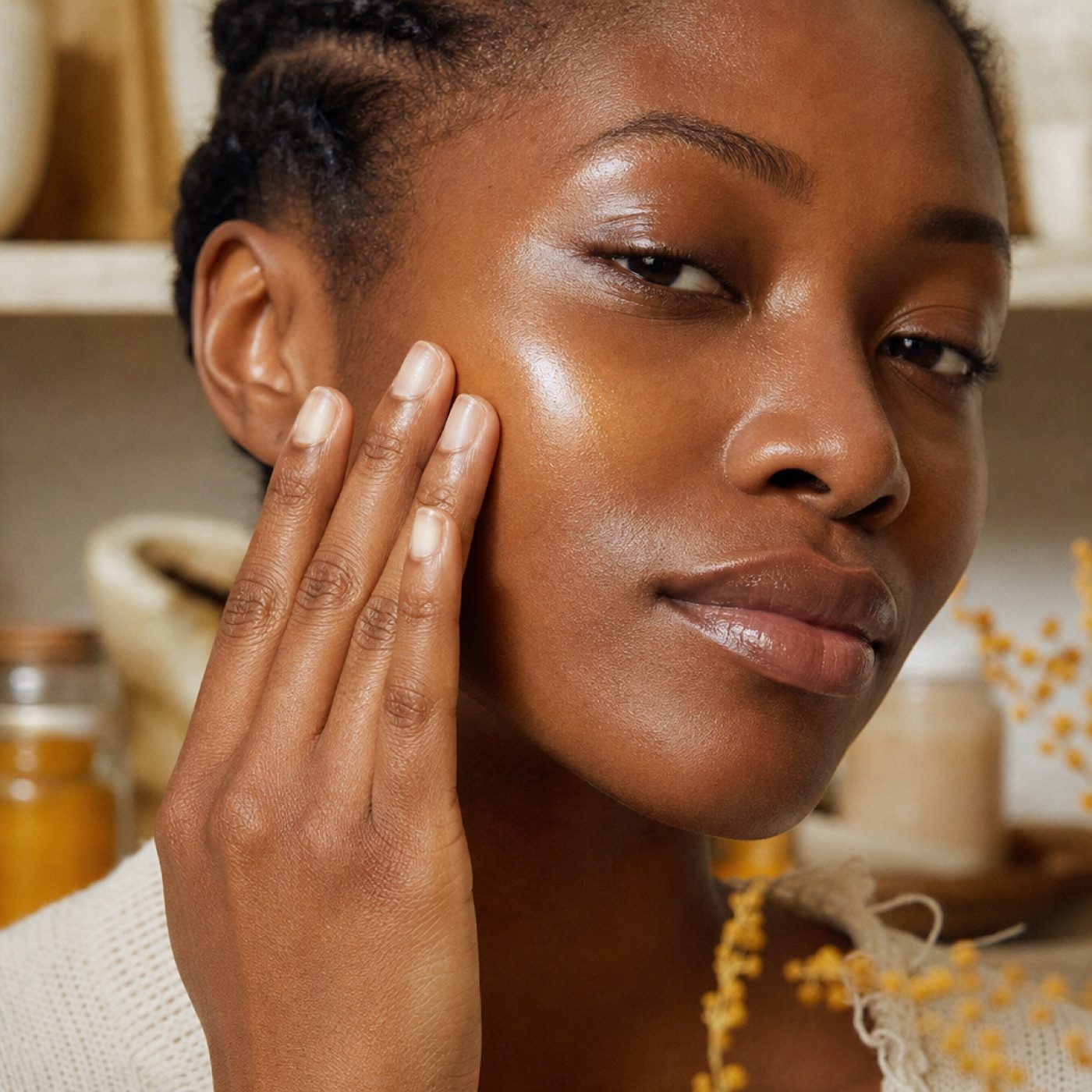 Before and after — brighter, more even tone